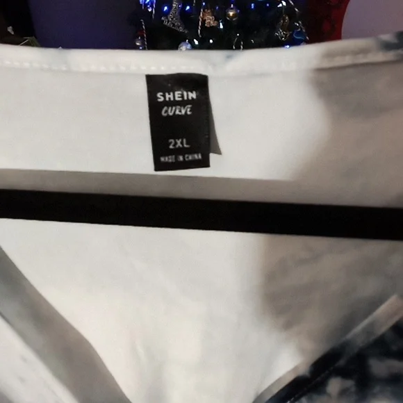 Elegant Navy Tie-Dye Dress - Picture 2 of 2